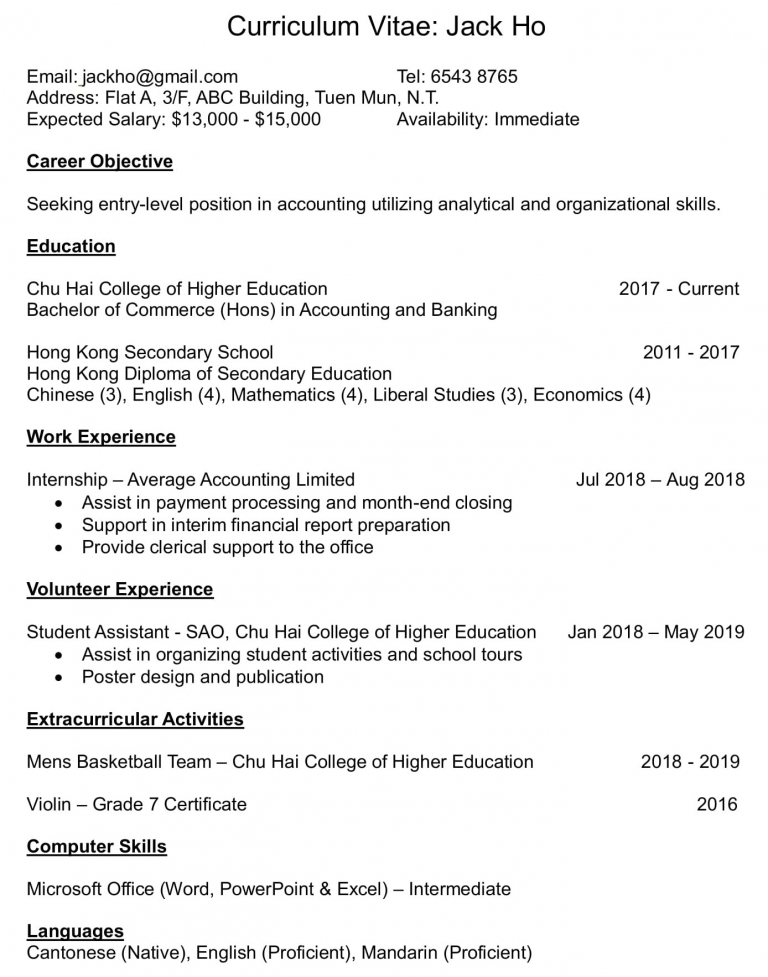 Chapter 4: The CV - Student Affairs Office